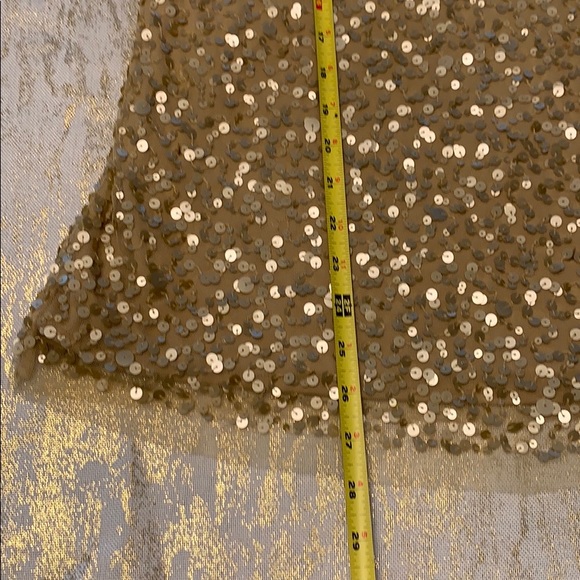 Gold tan sequin sheer lined tank - Picture 6 of 7